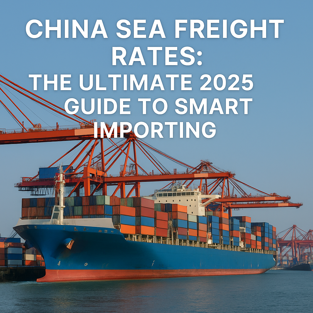 China sea freight rates with container ship and cranes at port in 2025.