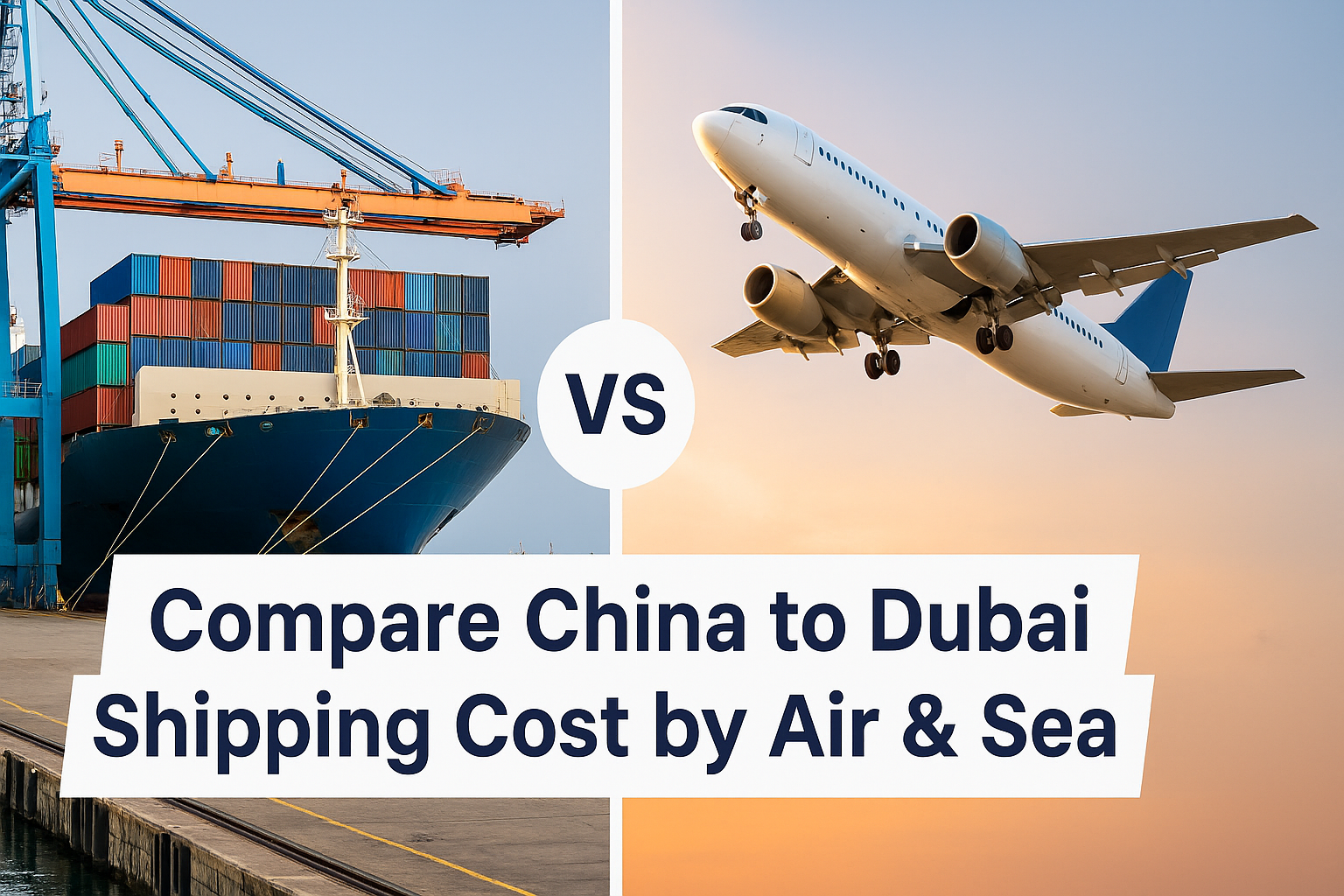 Compare China to Dubai shipping cost by air and sea freight