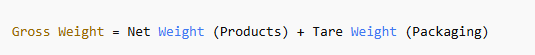 why gross weight is needed for shipping
