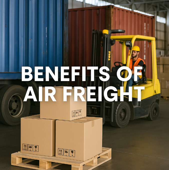 Warehouse logistics scene showing cargo being packed and prepared for secure air freight shipment from China to India.