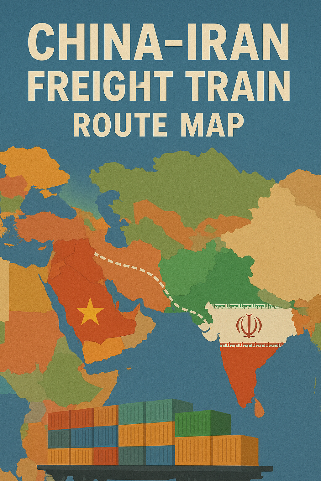 china iran freight train route map