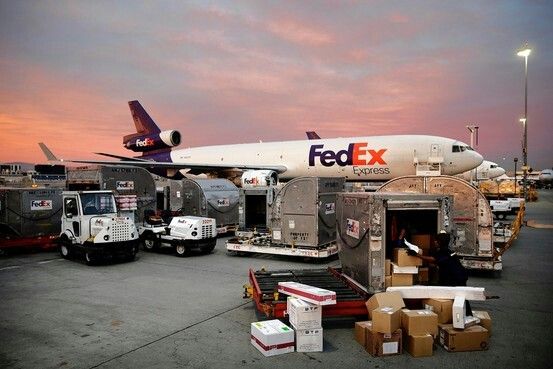 Express delivery parcels arriving in Singapore after air freight from China