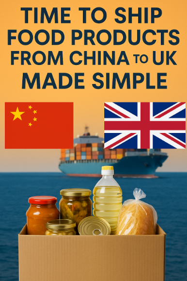 time to ship food products from china to uk
