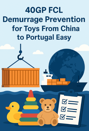 40GP FCL demurrage prevention for toys from China to Portugal