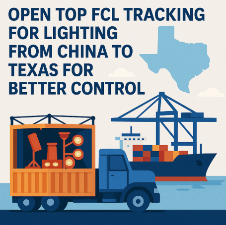 Open Top FCL tracking for lighting from China to Texas