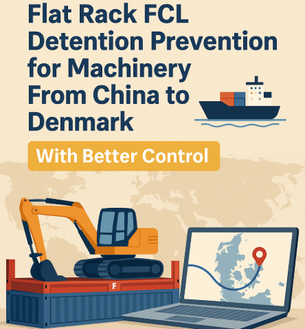 Flat Rack FCL detention prevention for machinery from China to Denmark