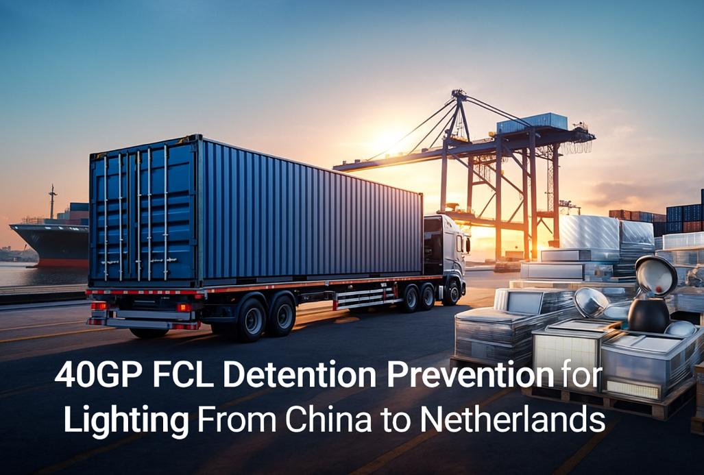 40GP FCL detention prevention for lighting from China to Netherlands