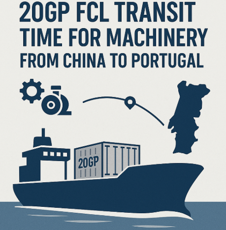 20GP FCL transit time for machinery from China to Portugal