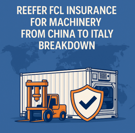 Reefer FCL insurance for machinery from China to Italy