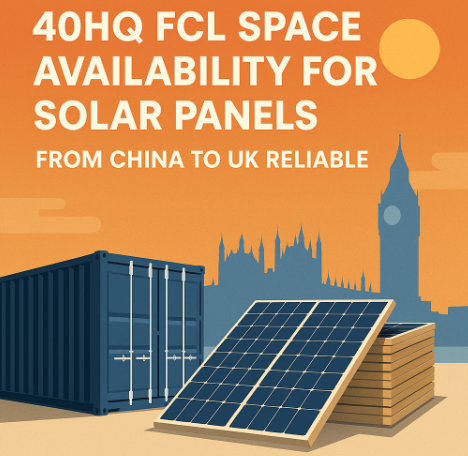 40HQ FCL space availability for solar panels from China to UK