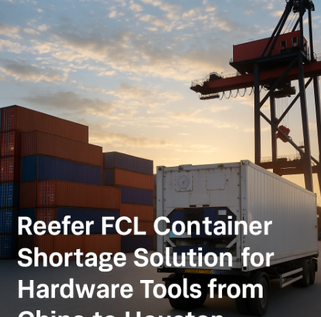 Reefer FCL container shortage solution for hardware tools from China to Houston