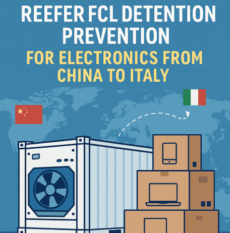 Reefer FCL detention prevention for electronics from China to Italy