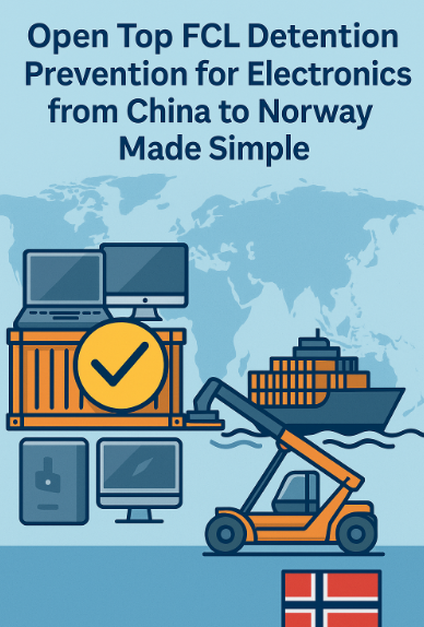 Open Top FCL detention prevention for electronics from China to Norway