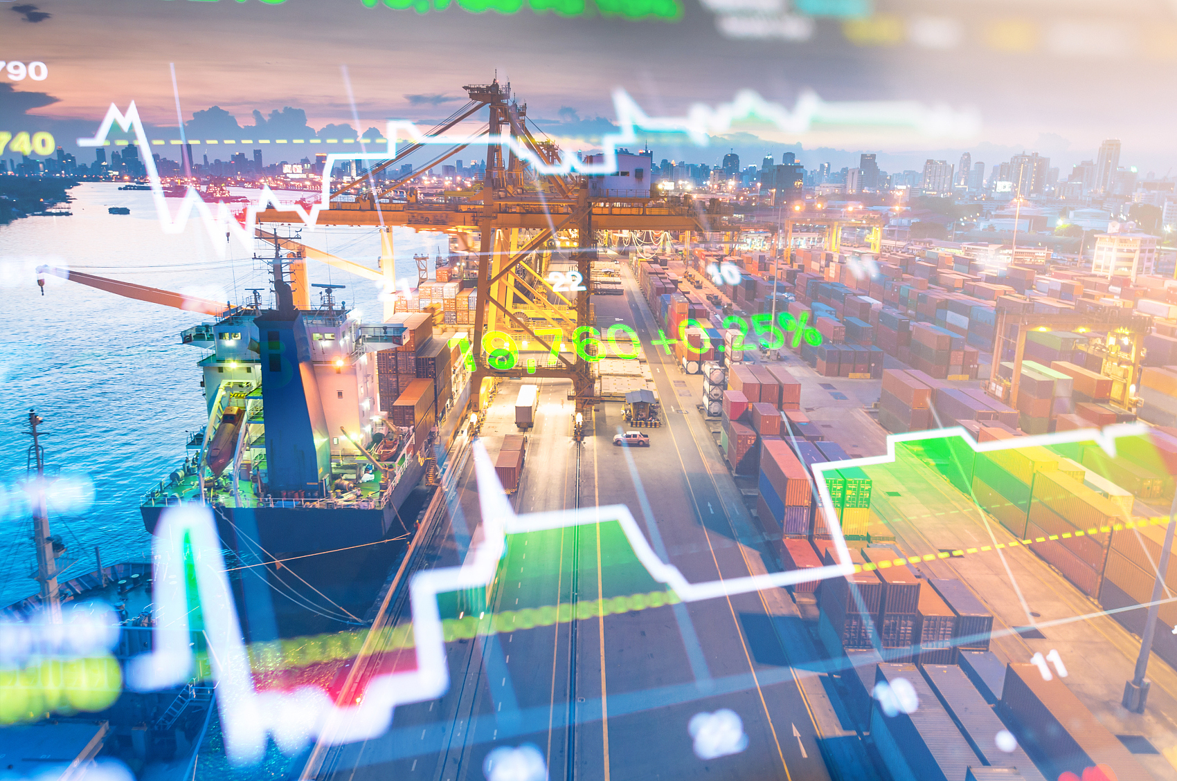 Shipping containers at a bustling port in China, ready for FCL export.
