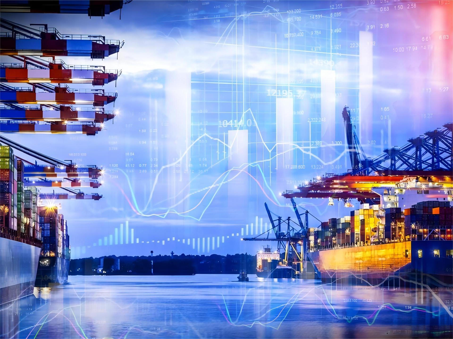 Container ship sailing across the ocean