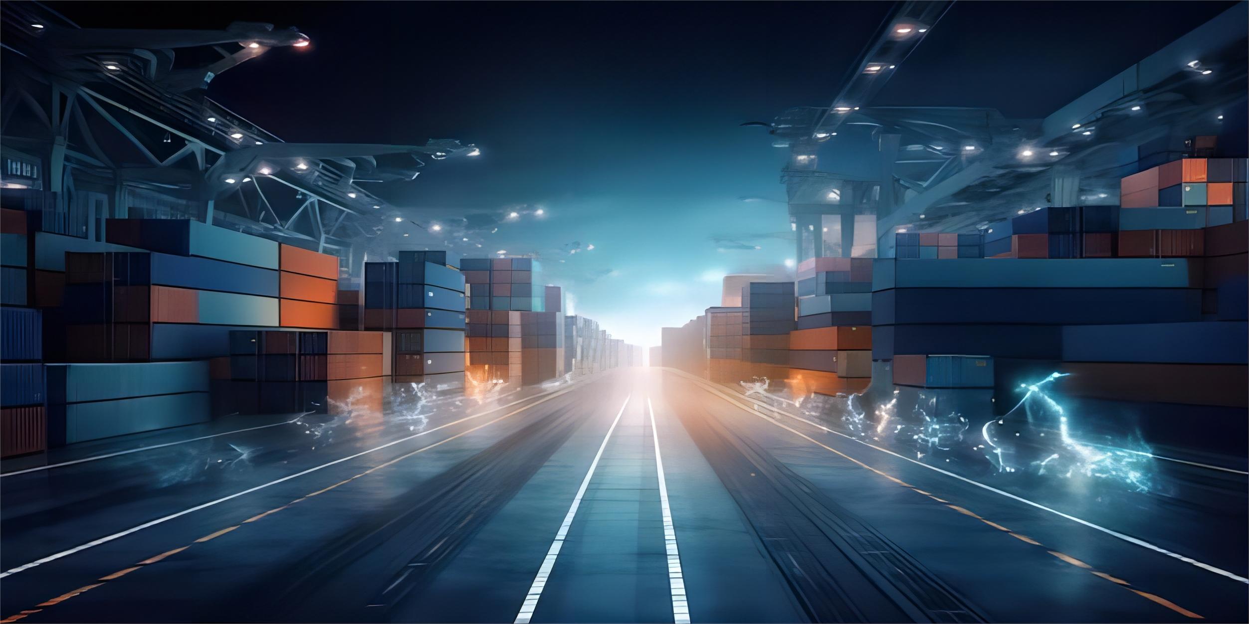 Containers at a bustling port in China ready for shipment