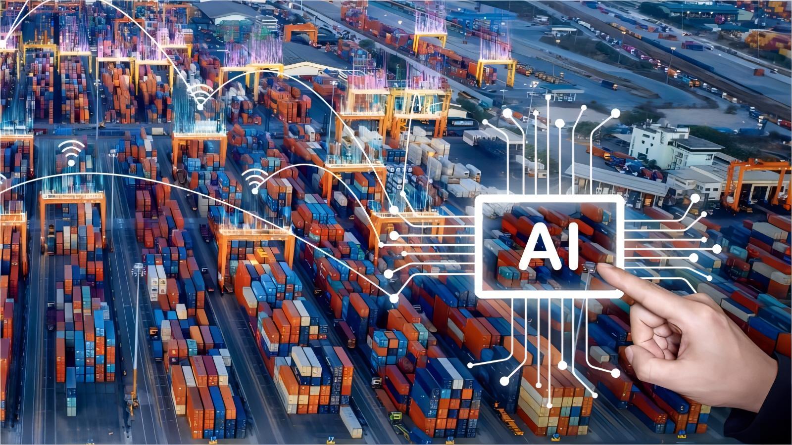 Shipping containers stacked at a port in Shenzhen, China