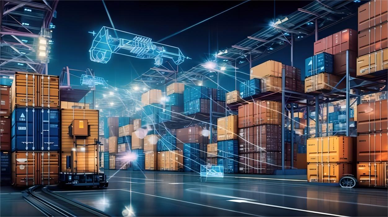 Industrial warehouse with hardware tools, showing efficient cargo handling