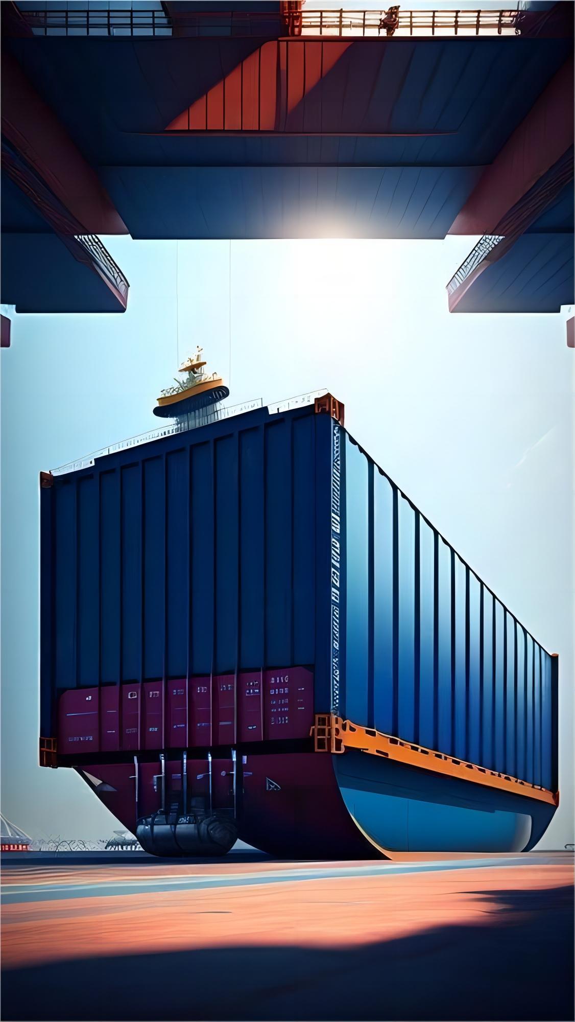 Shipping containers at a busy port in Shenzhen