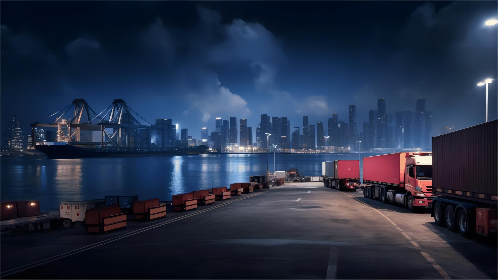 Container being loaded onto a truck for inland transport in Australia