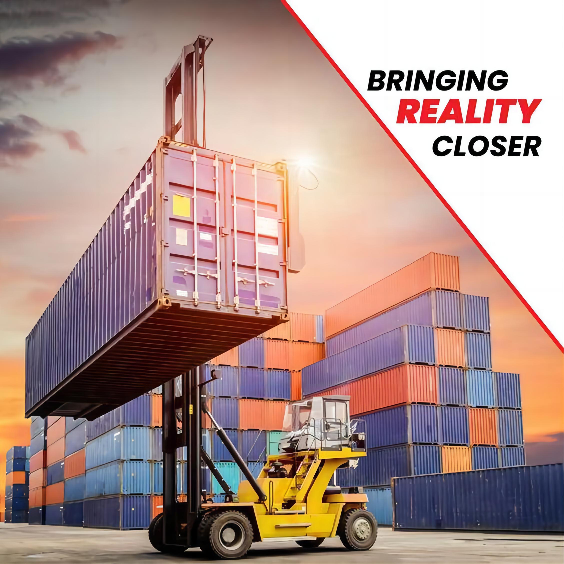 40HQ container being loaded with auto parts at a Chinese port