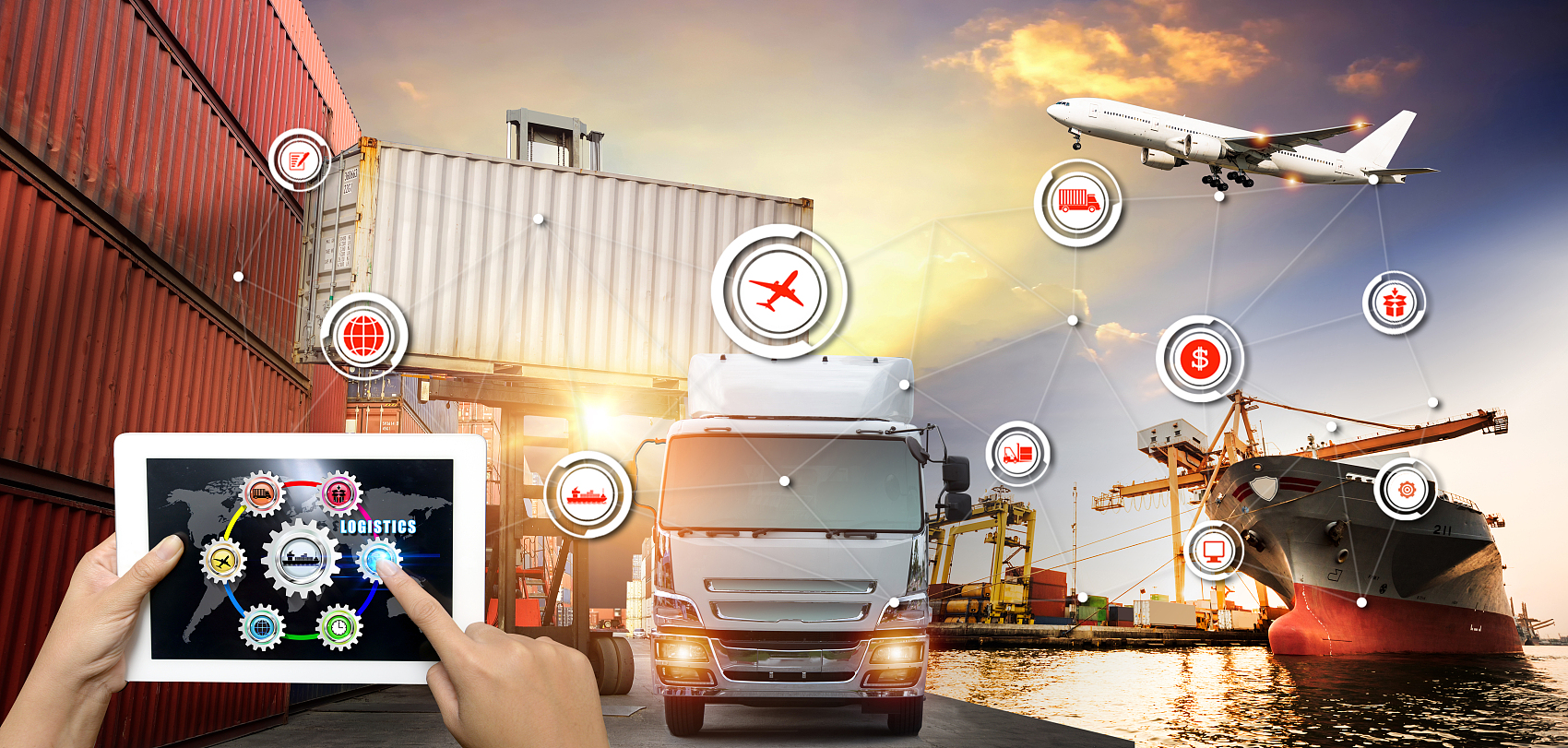 Various types of packaged goods ready for shipment in a warehouse