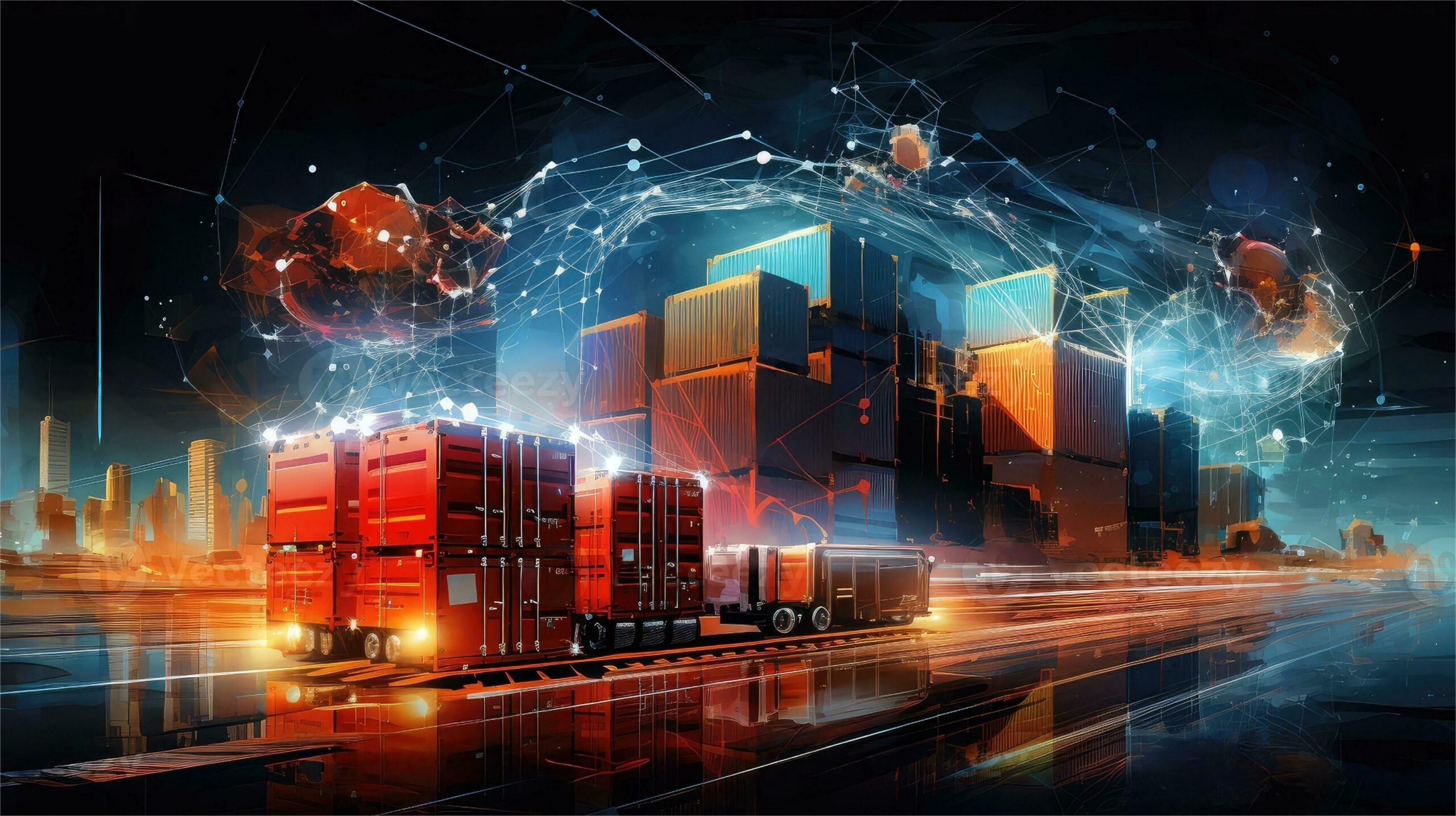 Logistics professional using software to track shipments and manage supply chain