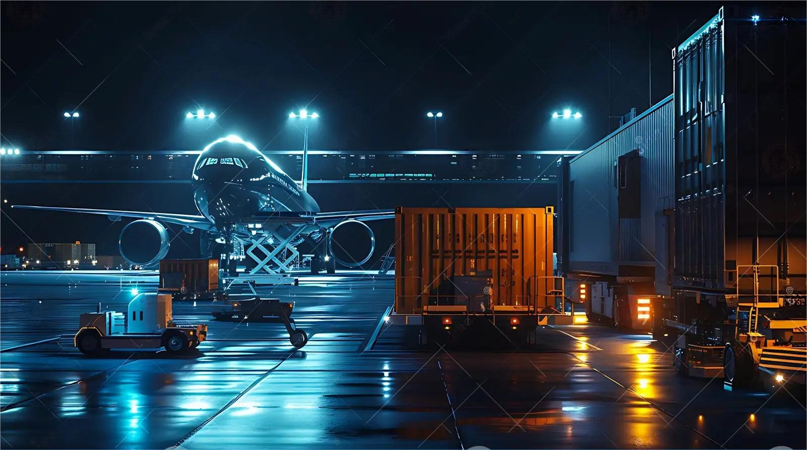 Cargo plane taking off, symbolizing fast express shipping