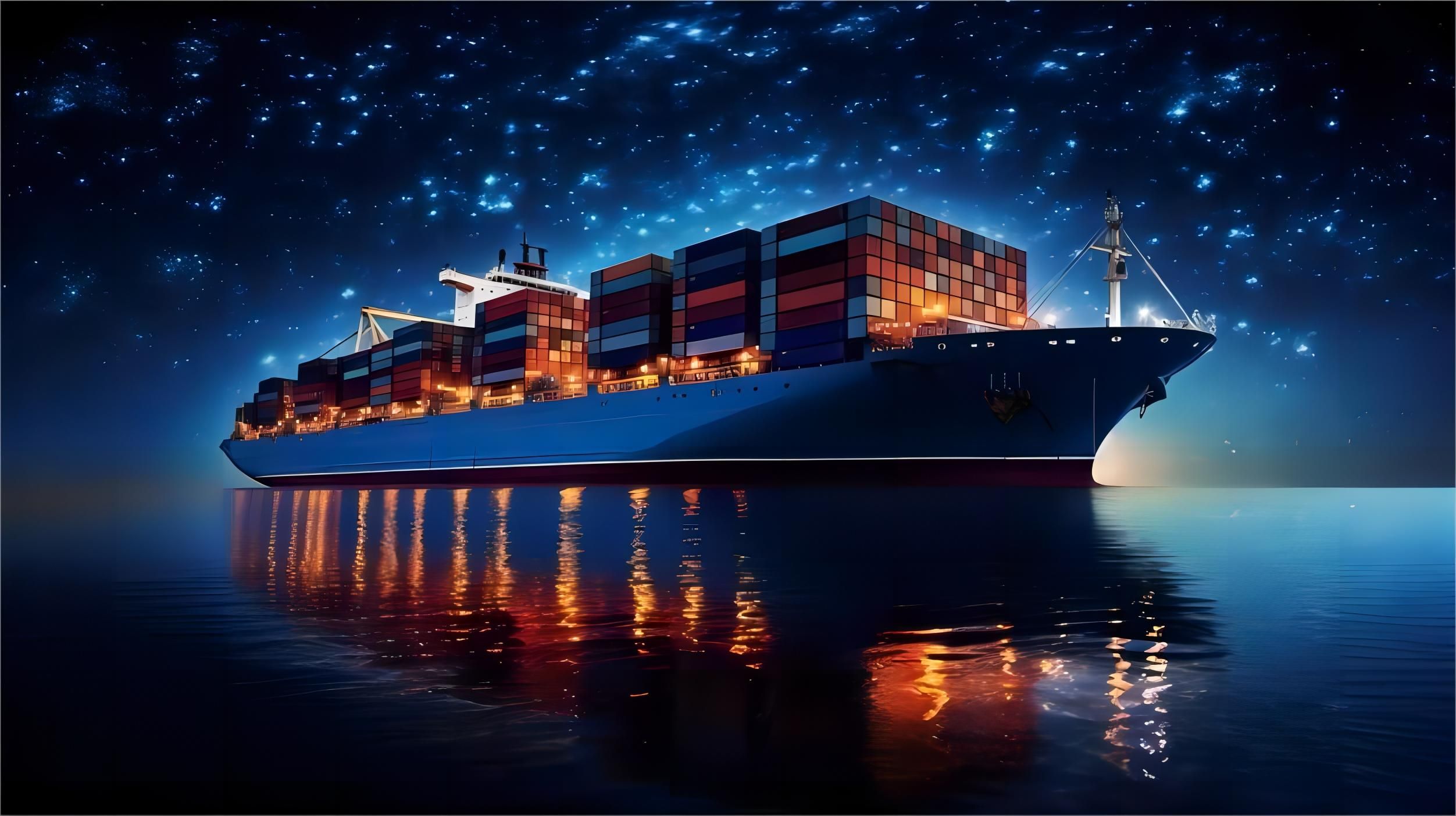 Container ship carrying auto parts from China to the United States