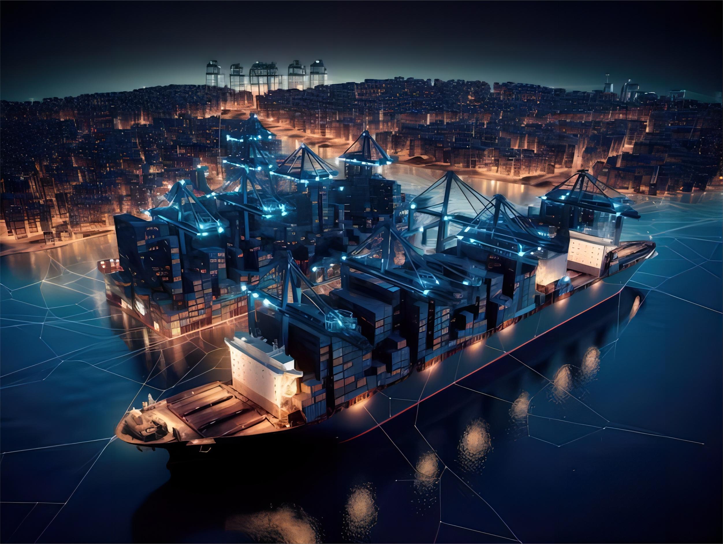 Cargo ship arriving at the Port of Gothenburg in Sweden