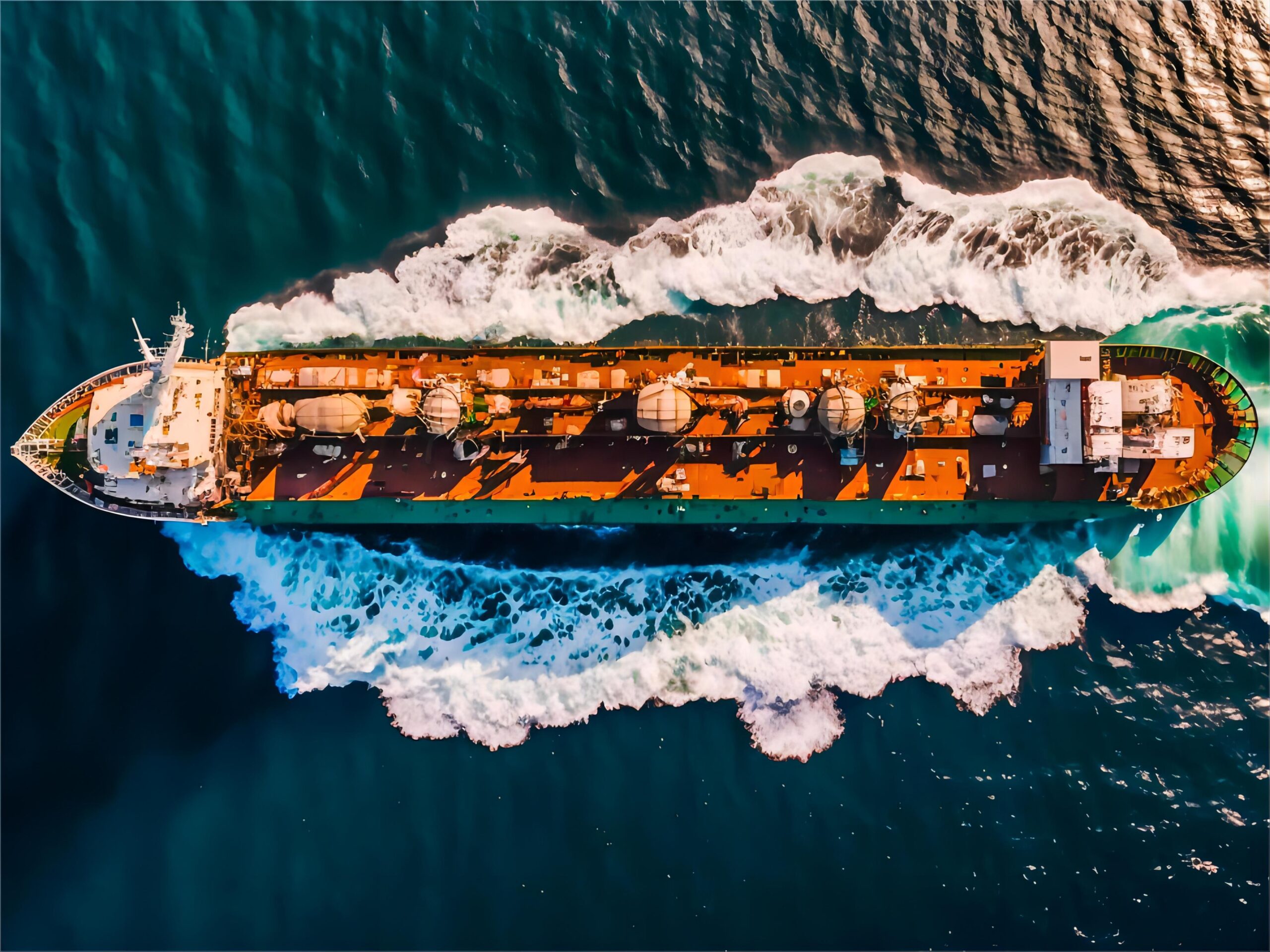 Cargo ship entering the Port of Miami with full container load