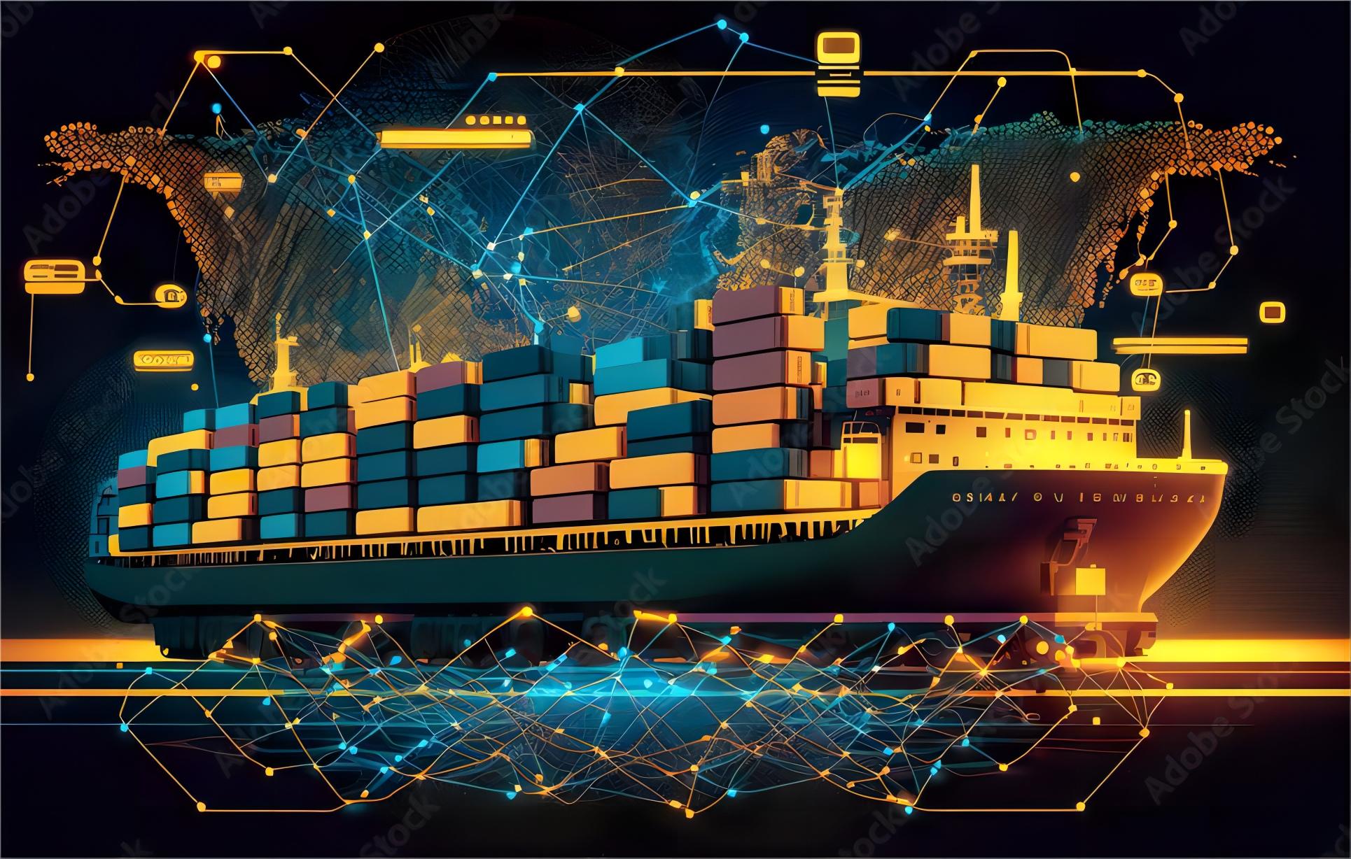Logistics manager tracking a 40HQ container on a digital map