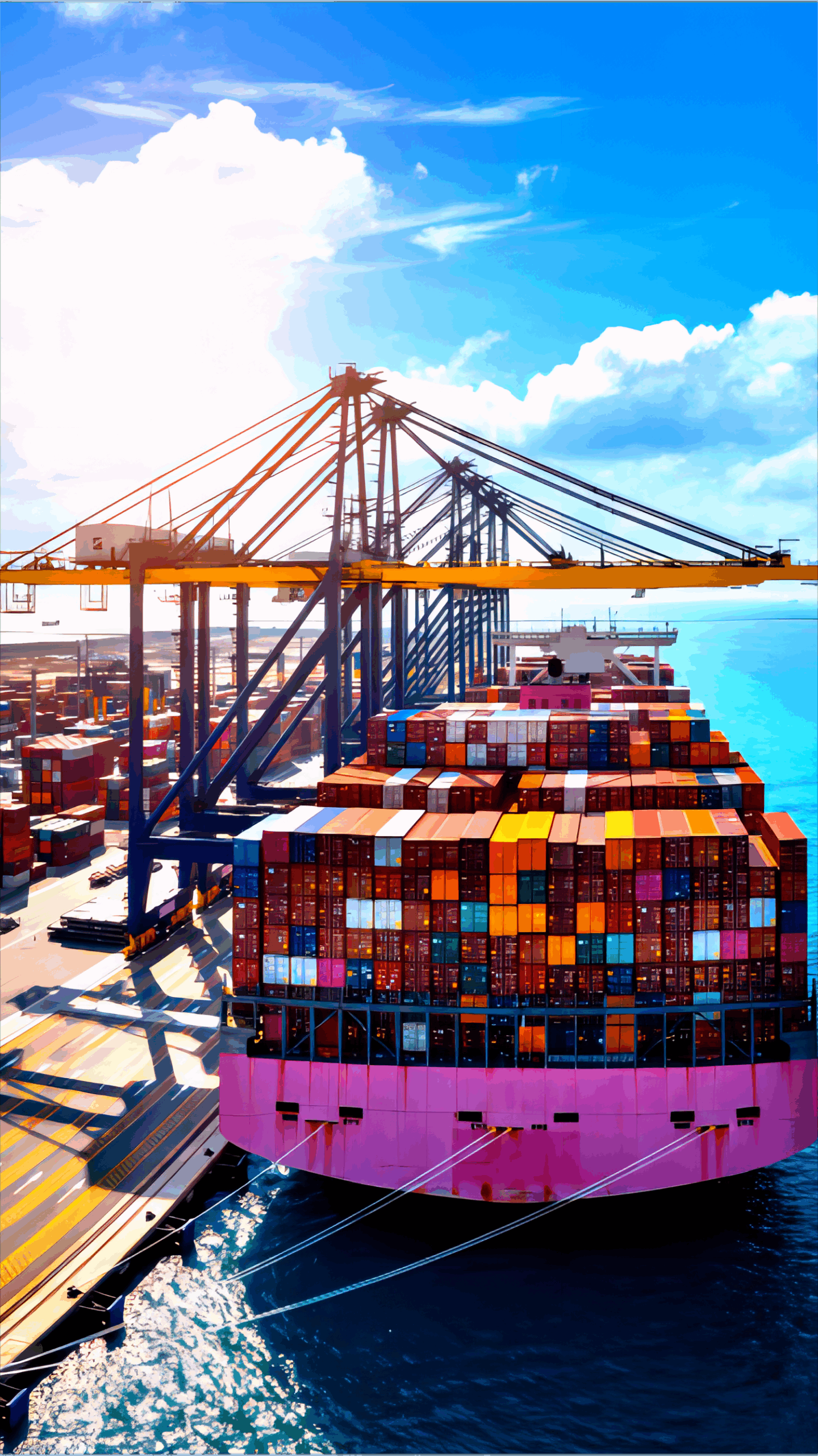 Open top container being loaded with industrial hardware tools at a Chinese port