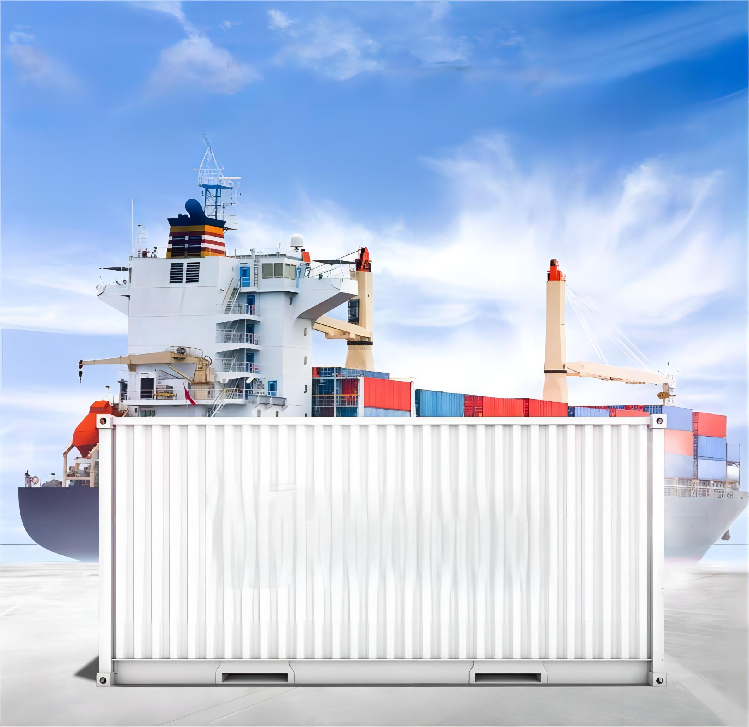 Logistics team managing container equipment at a Chinese port