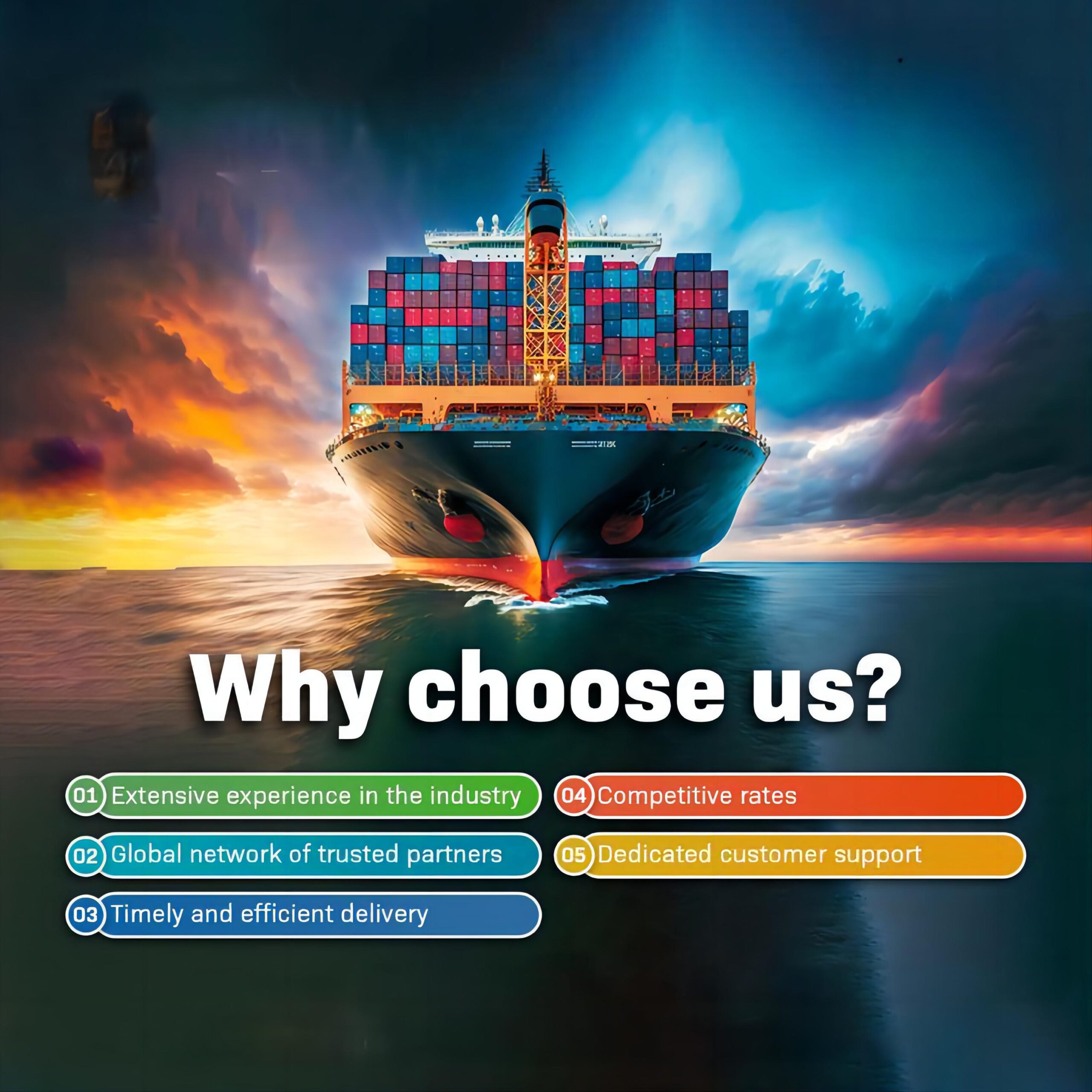 Comparison table of shipping methods from China to Europe