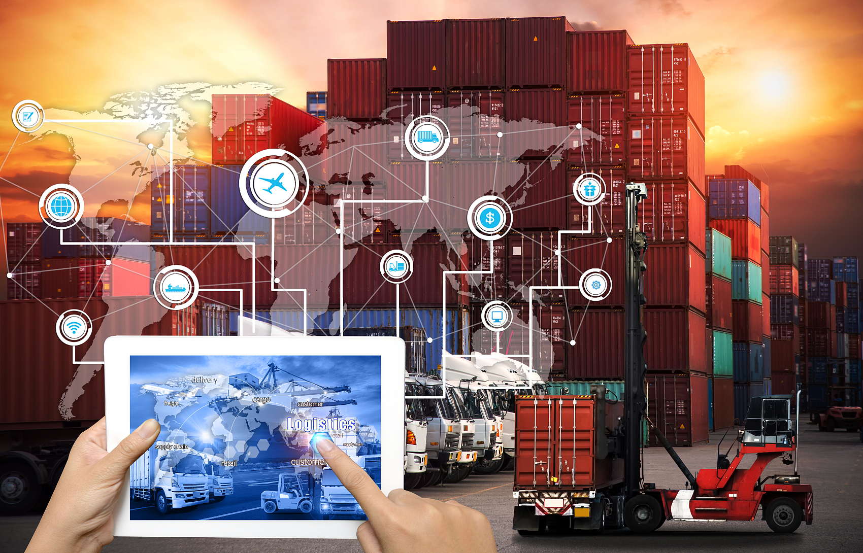 Logistics professional coordinating a shipment to Europe