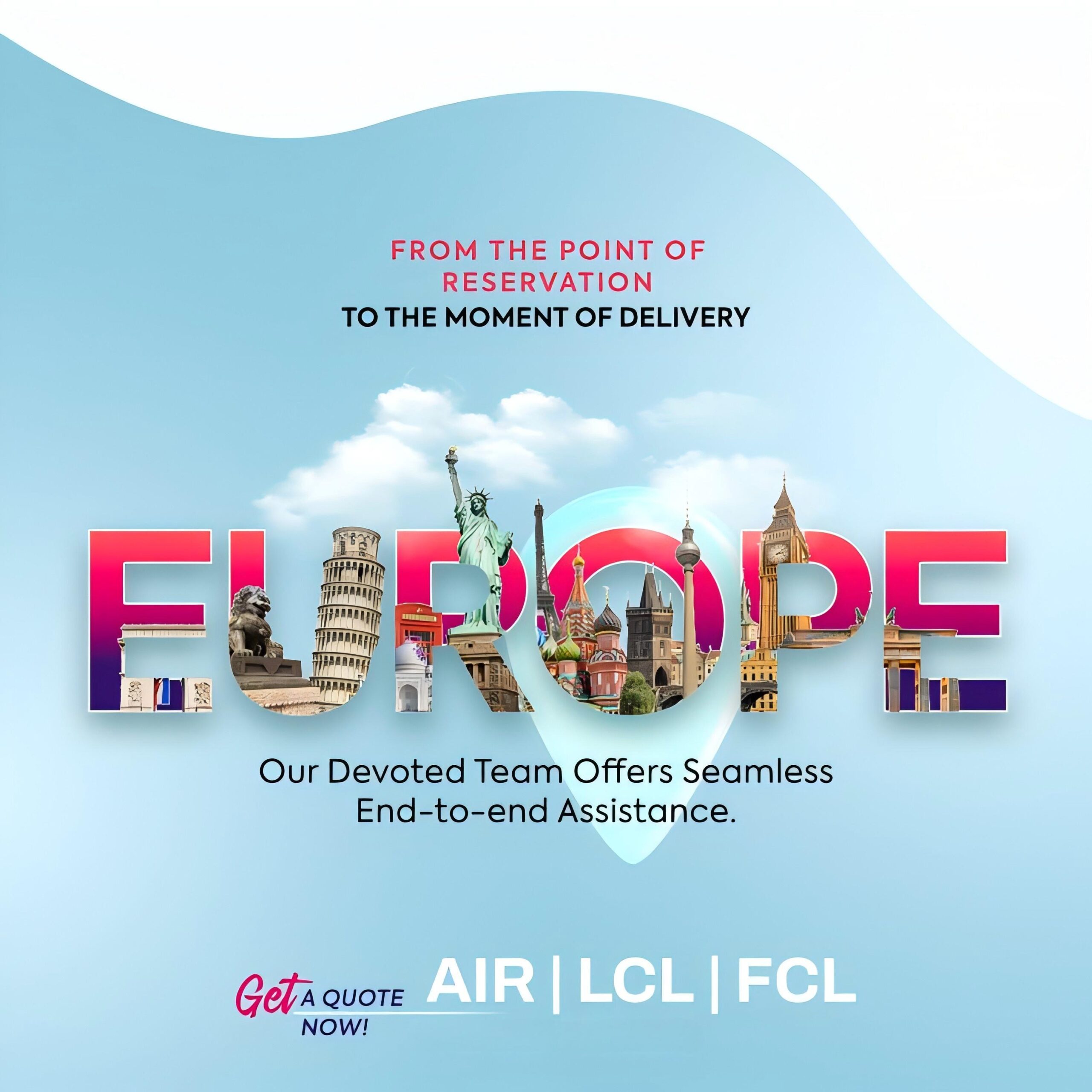 Comparison table of shipping methods for lighting products