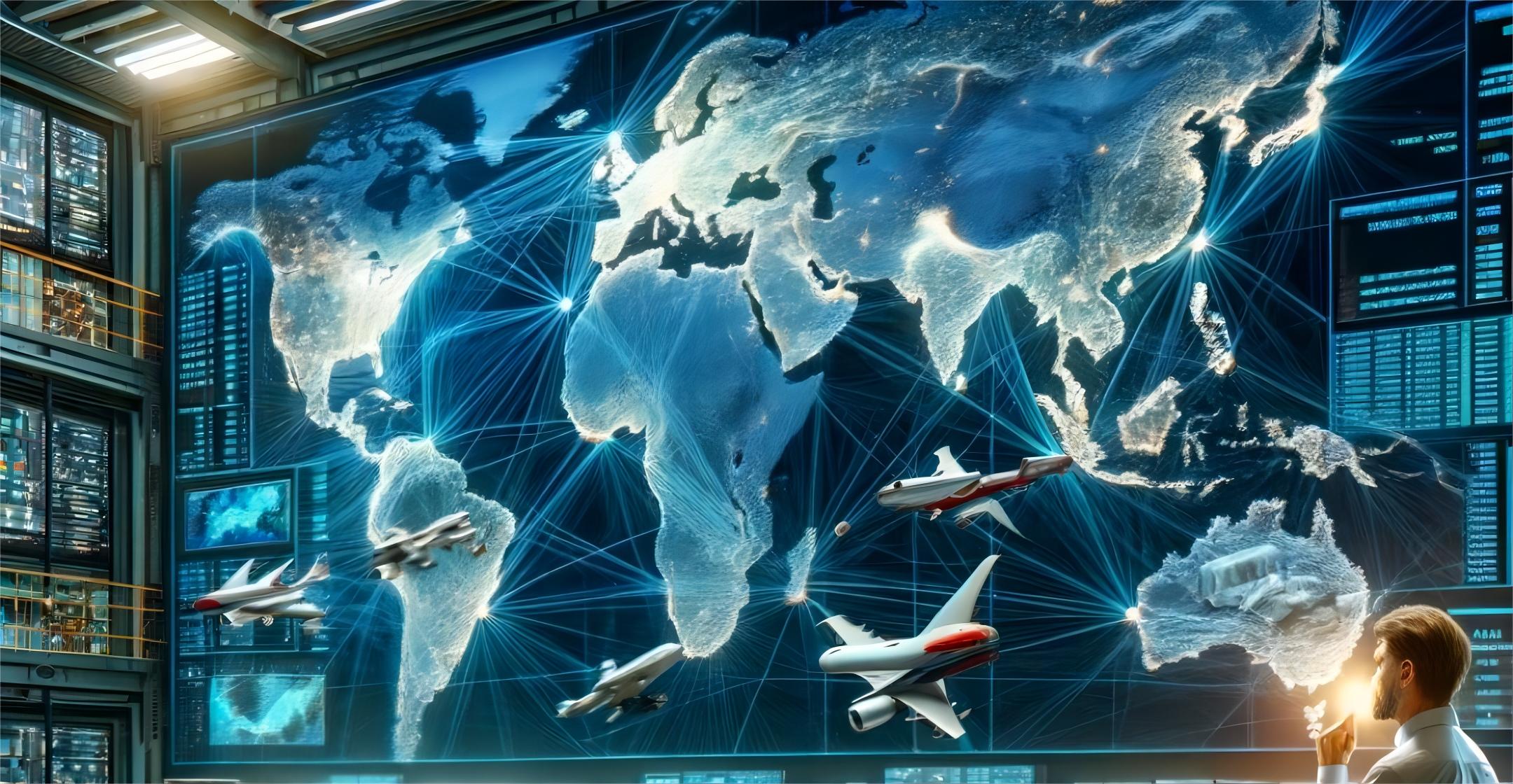 A logistics professional tracking a shipment on a digital dashboard