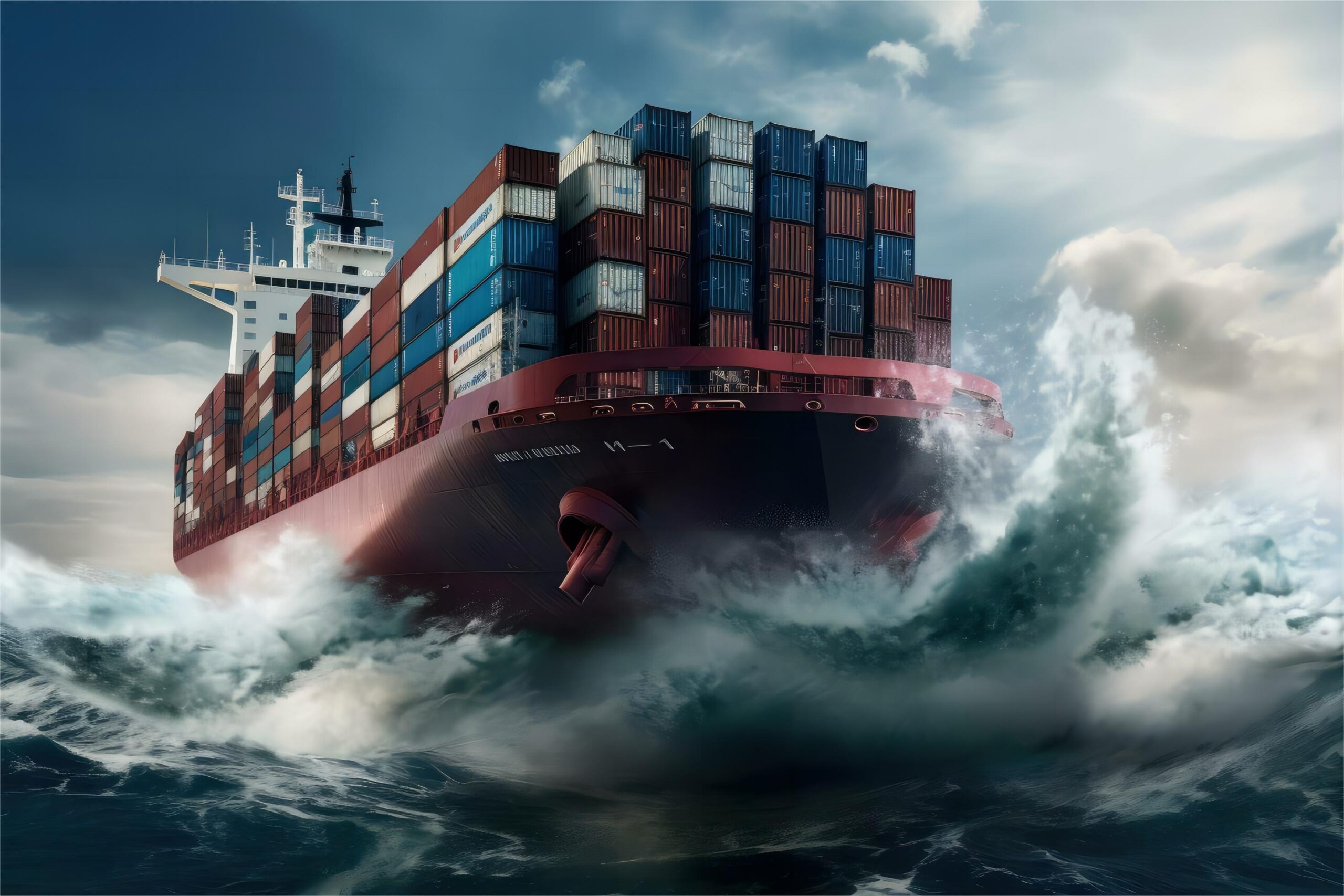40HQ container being loaded with auto parts in a Chinese port