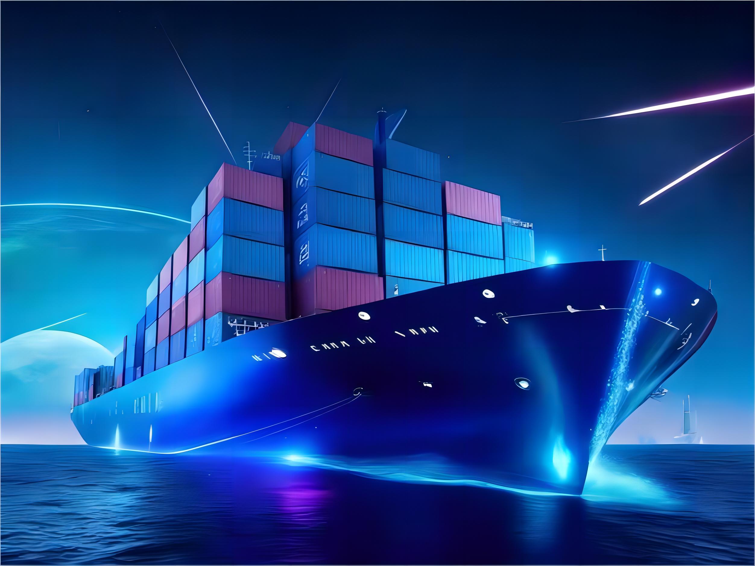 Container ship carrying electronics from China to Portugal
