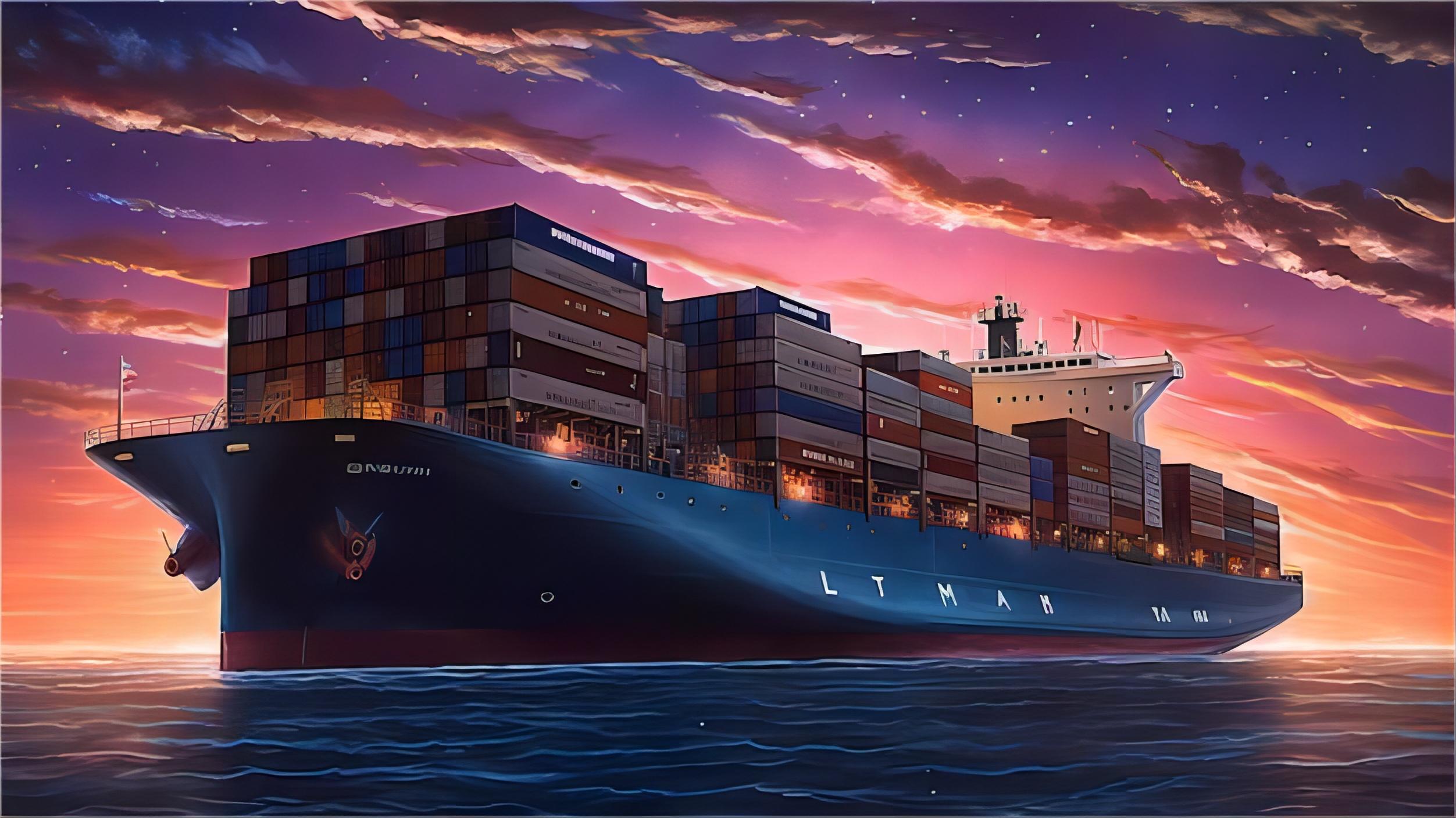 Logistics manager tracking a 40HQ container on a digital dashboard.