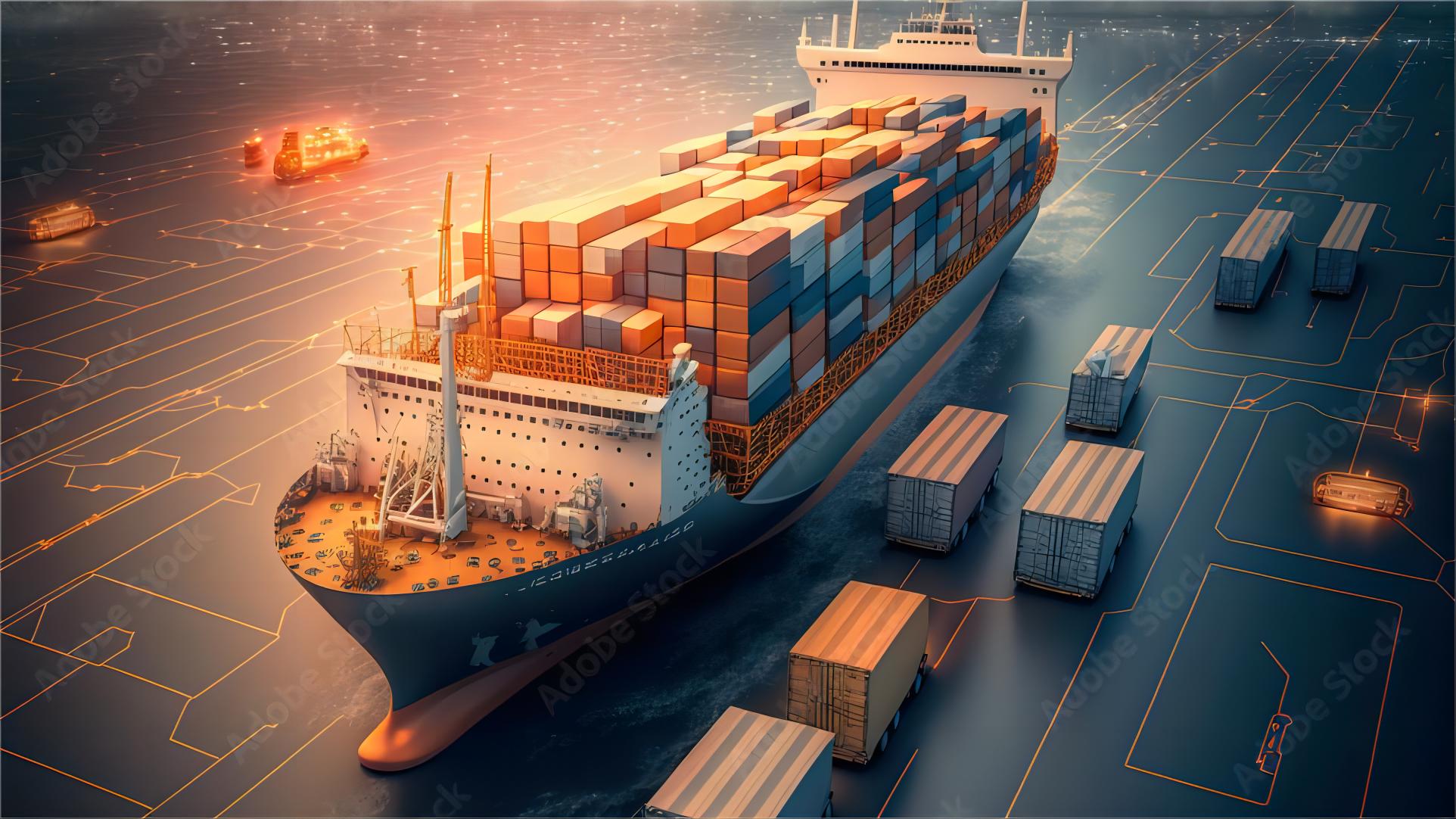 Logistics warehouse in Illinois receiving container shipments