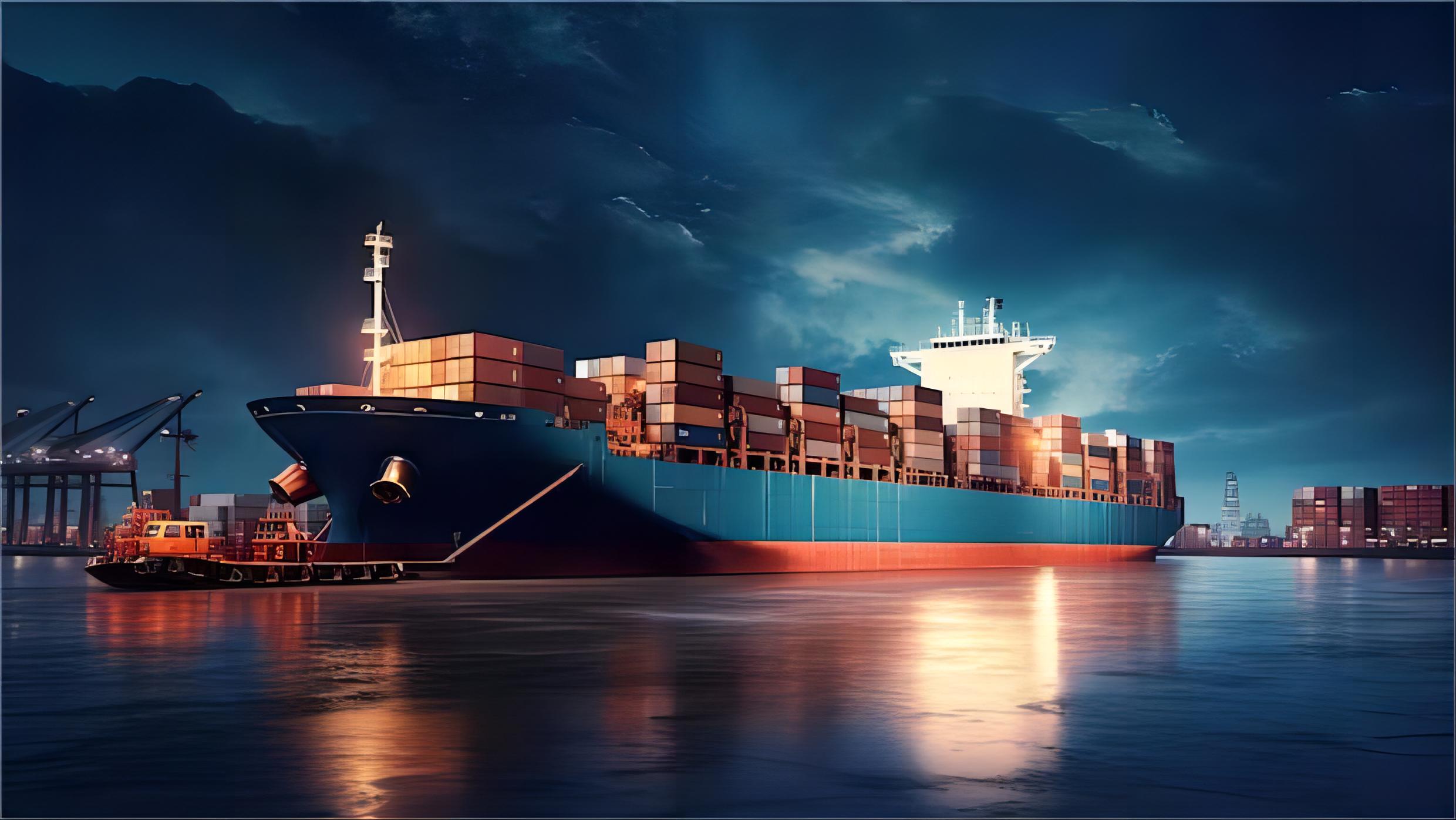Stack of shipping containers at a terminal