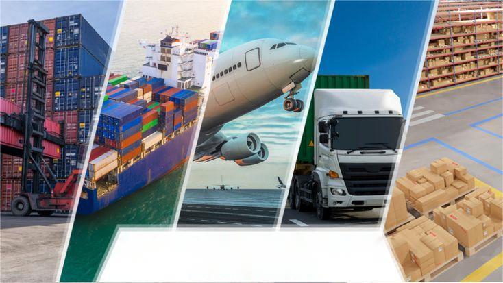Shipping container yard with electronics cargo ready for distribution