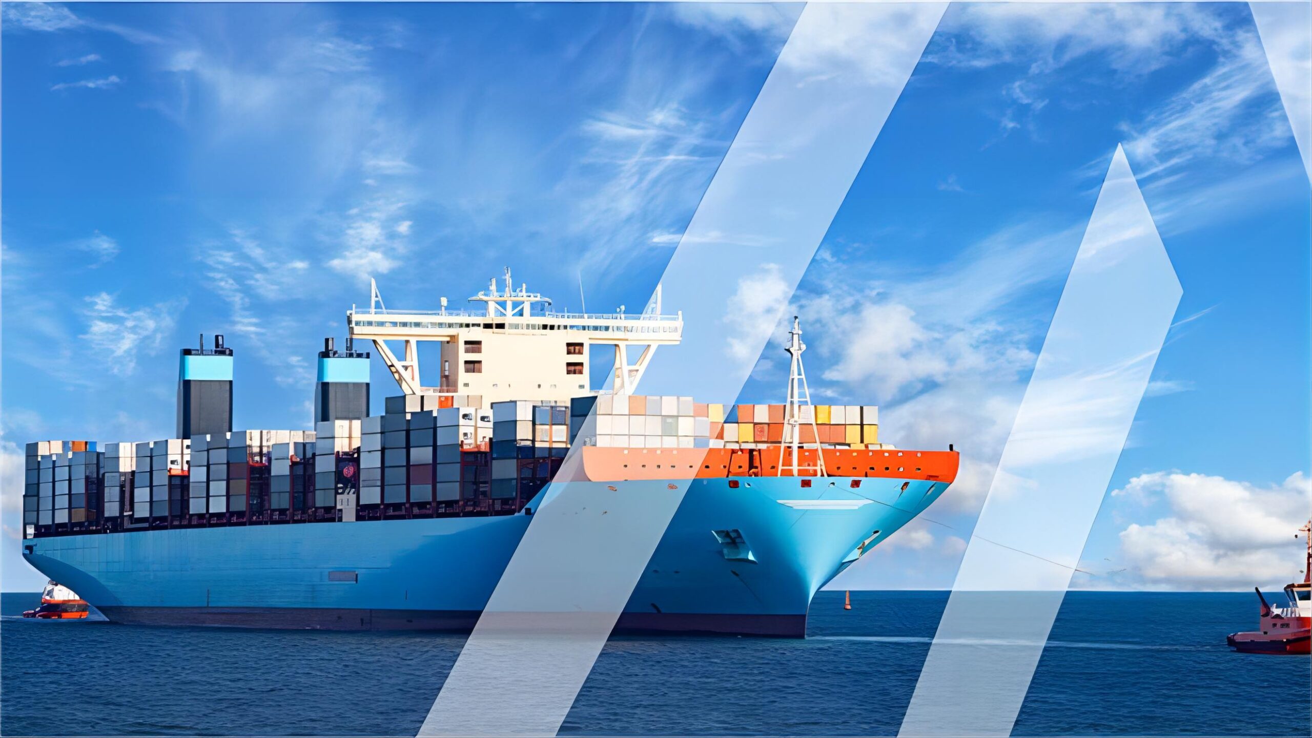Container ship arriving at the Port of Felixstowe