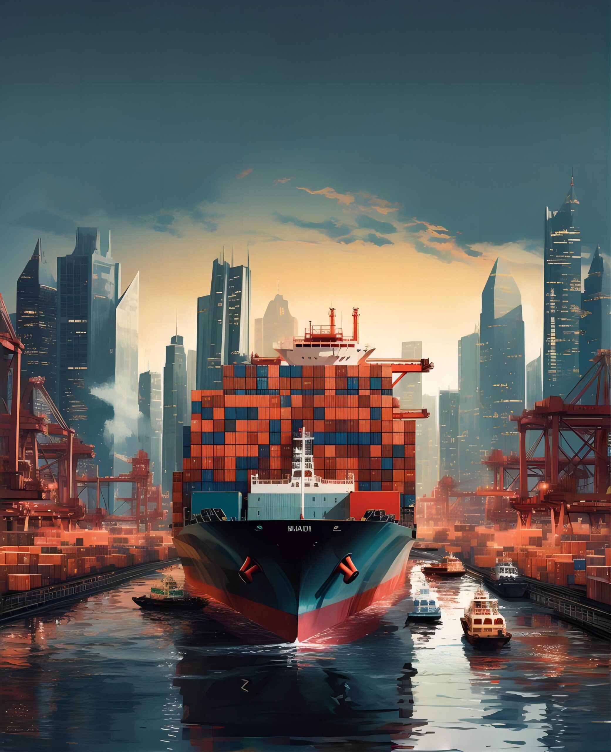 Logistics map showing shipping routes from China to Poland