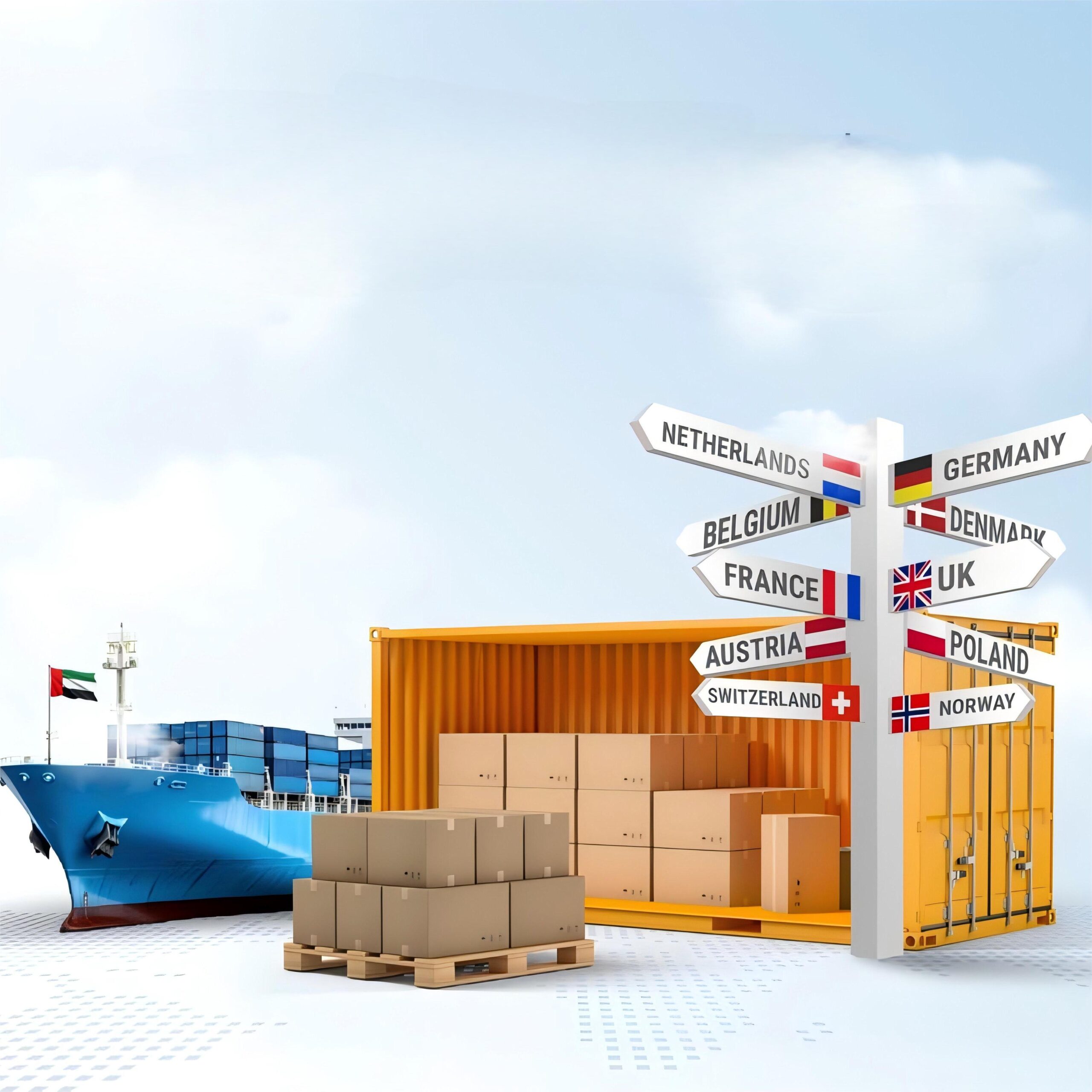 Comparison chart of shipping costs for FCL containers
