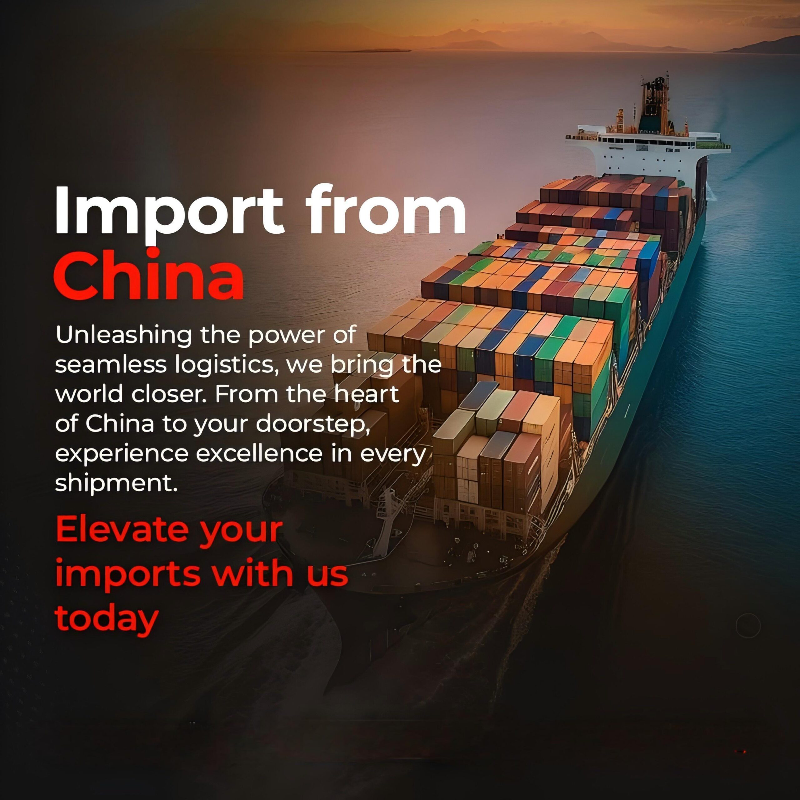 Cargo ship carrying FCL containers from China to North America