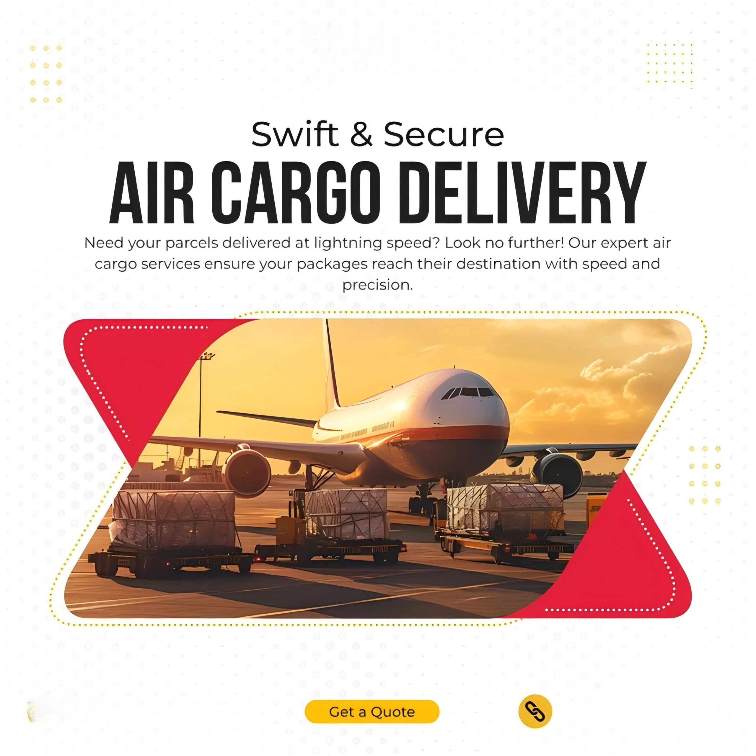 Air freight cargo being loaded for international delivery
